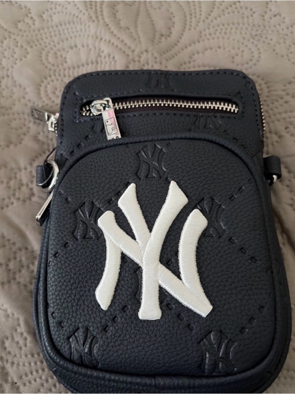 Montana West Navy Blue Tote with Silver MLB Logo
